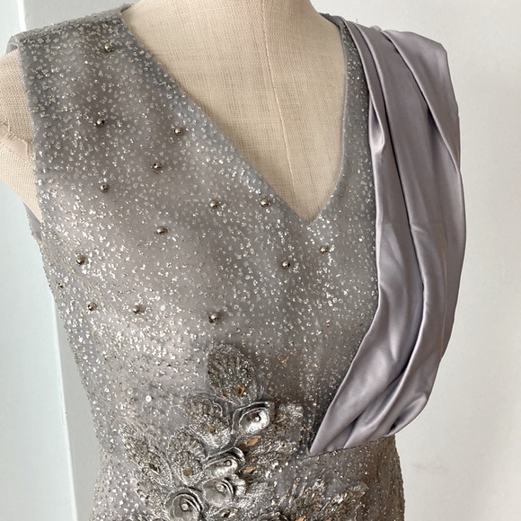 Vintage silver sparkle cocktail dress - Picture 4 of 12